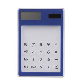 Купить Прозрачный калькулятор на солнечных батарейках (синий)