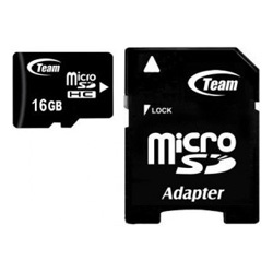 Купить Карта памяти 16 Gb microSDHC, Team, Class10 (+ SD адаптер)