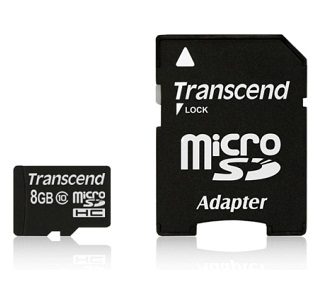 Купить 8 Gb microSDHC, Transcend Class4 / SD адаптер