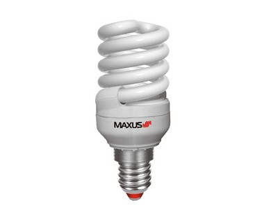 Купить Лампа Maxus T2 Slim Full Spiral, 13W, цоколь E14, 2700K (мягкий цвет), Multi Pack 3 шт