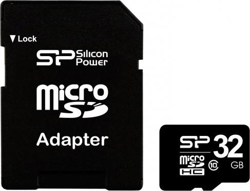Купить 32 GB microSD SILICON POWER  Class10 / SD адаптер