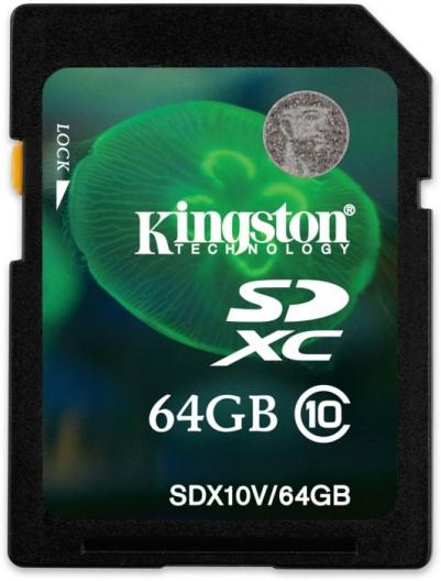 Купить Карта памяти 64 Gb SDHC, Kingston Сlass10