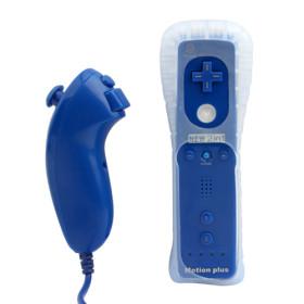 Купить 2-в-1 Контроллер для Wii с MotionPlus и Nunchuck (Синий)