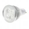 Купить Светодиодная лампа - прожектор белого мягкого цвета Gu10 (5 Вт, 5 светодиодов х 1 Вт, 400 люмен, напряжение AC85~265V, 3000~3500k)
