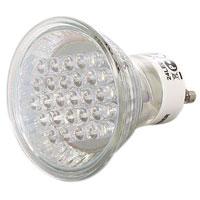 Купить Светодиодная лампа – прожектор мягкого белого цвета GU10 (1.6 Вт, 160 люмен, 24 светодиода, напряжение 230V, 2800-3200К)