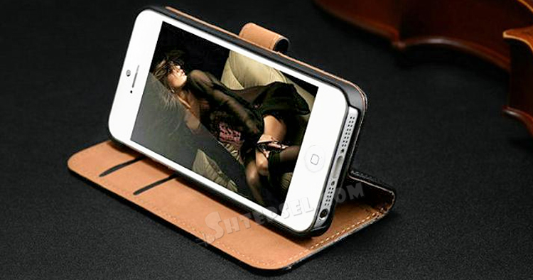 Кожаный чехол для Iphone 5S, коричневый