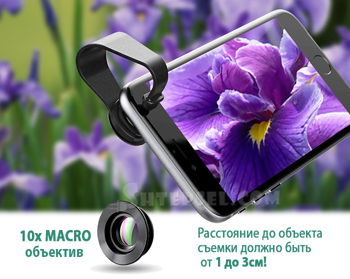 AUKEY Объектив 3 в 1 для Iphone 7, Samsung, HTC, Sony, Lenovo, LG, Nokia, Moto
